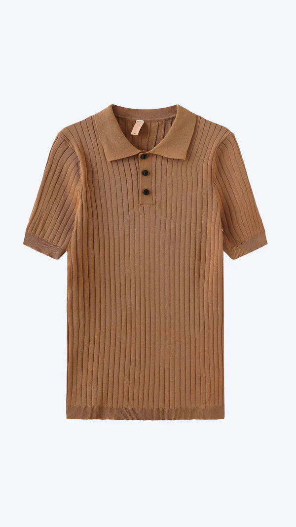 Heritage Threads- Casual Button Knit Polo Shirt